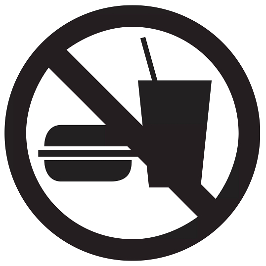 Self-Adhesive Removable Vinyl No Food Allowed Graphic