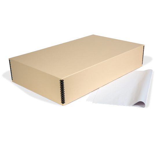 Gaylord Archival&#174; Tan Barrier Board Textile Box with Tissue