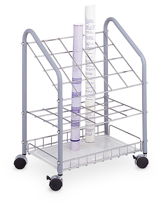 Safco® 20-Compartment Wire Mobile Roll Storage