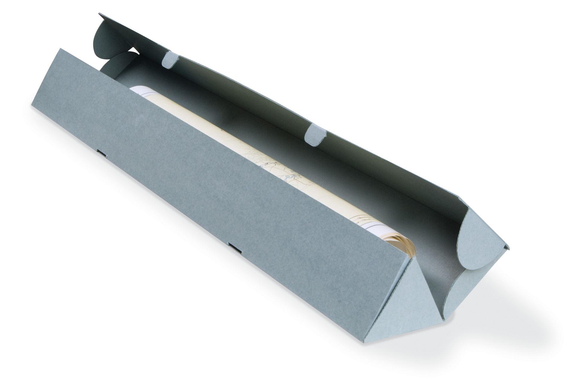 Gaylord Archival® Hinged Lid Triangular Roll Storage Box