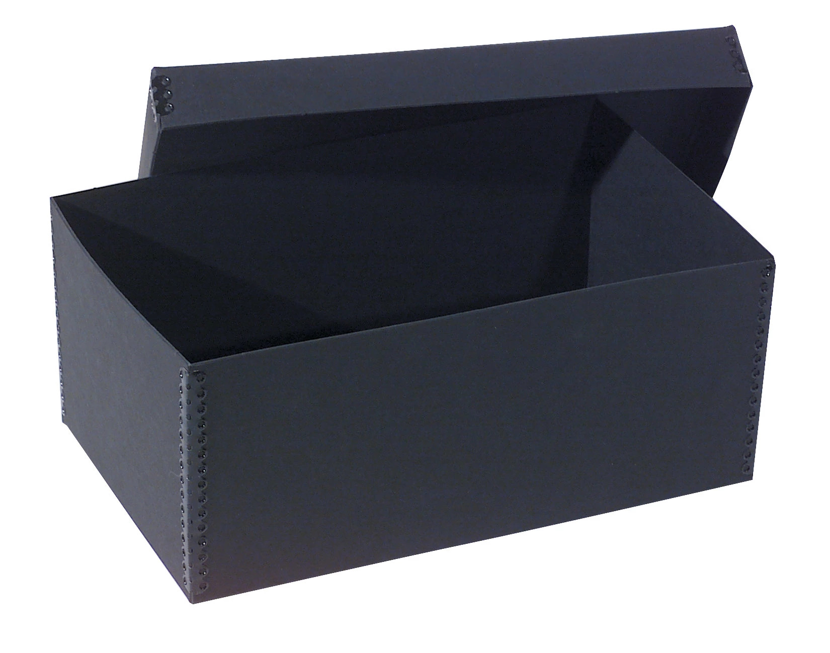 Gaylord Archival® Black Barrier Board Photo & Print Box with Black Metal Edges
