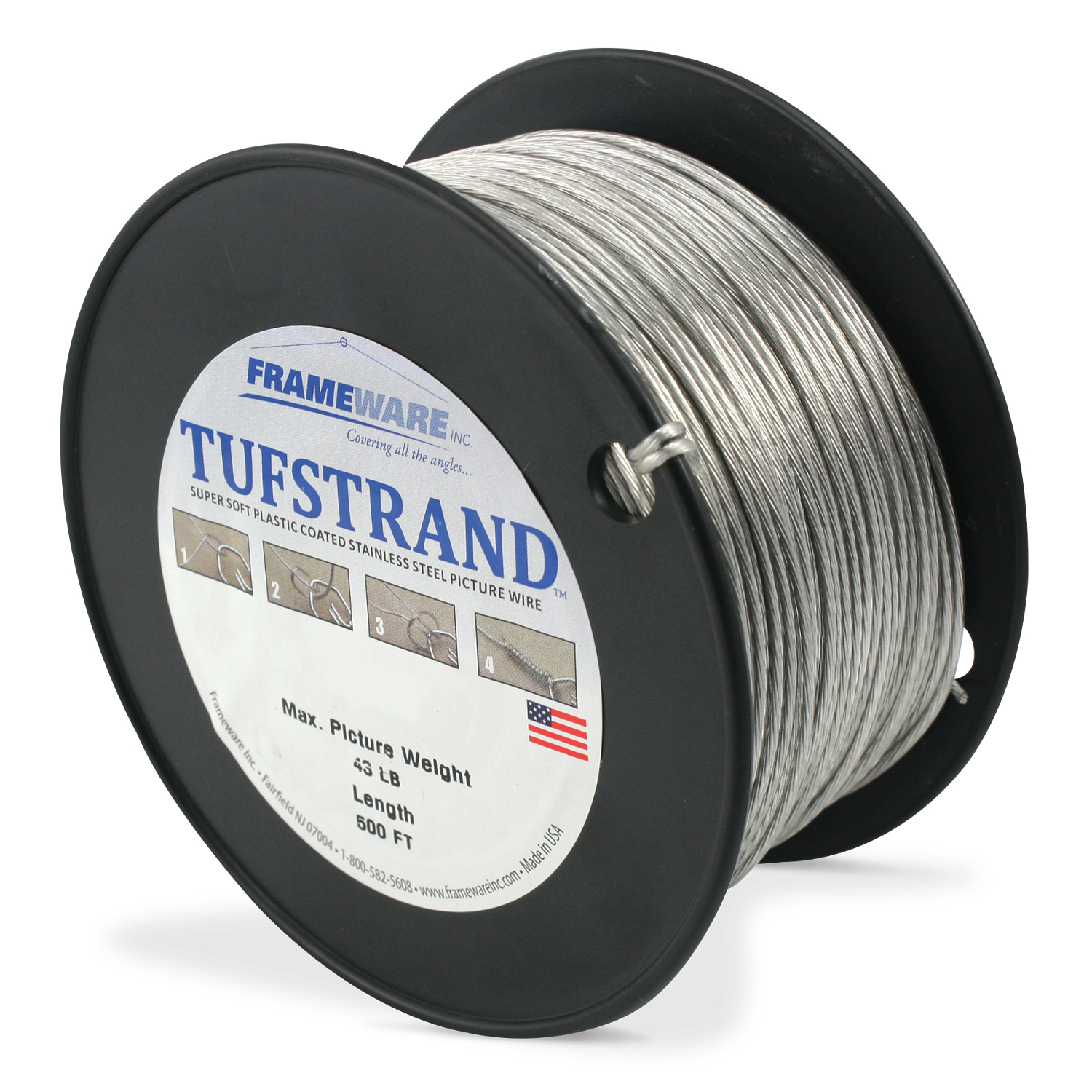 Tufstrand® Coated Steel Picture Wire, Supplies, Matting & Framing, Photo, Print & Art Preservation, Preservation