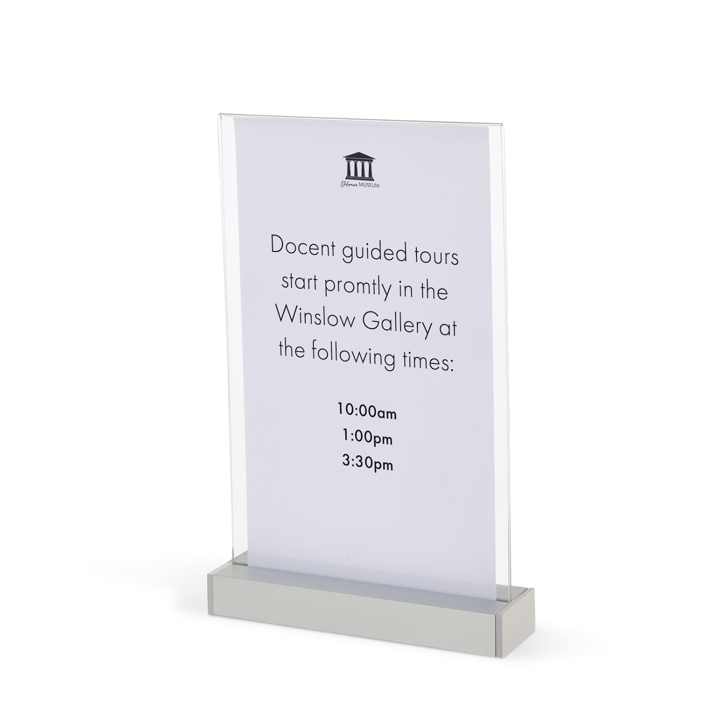 Acrylic Double-Sided Tabletop Sign Holder with Block Base | Signage ...