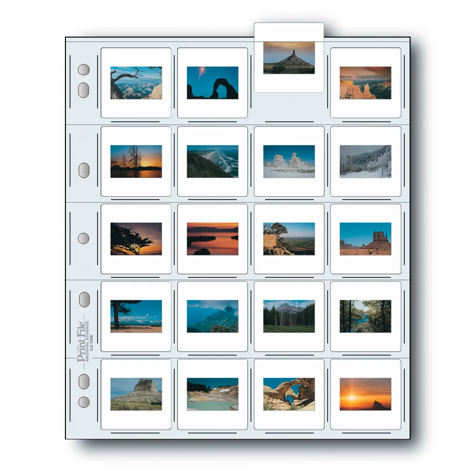 Print File® 5 mil Polypropylene 35mm Slide Pages (100-Pack)