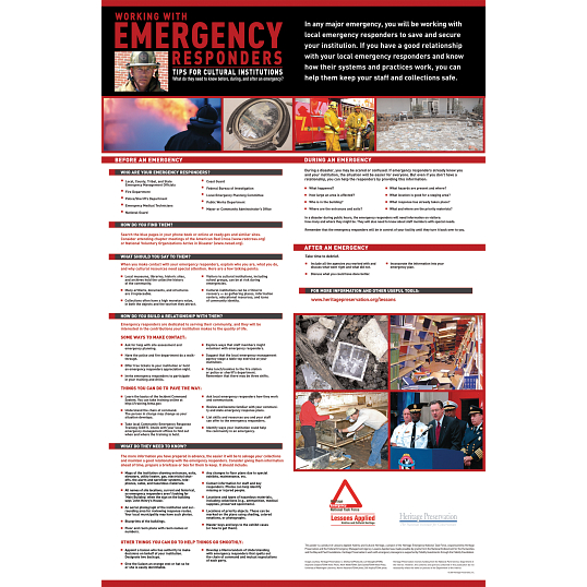 "Working with Emergency Responders: Tips for Cultural Institutions" Poster