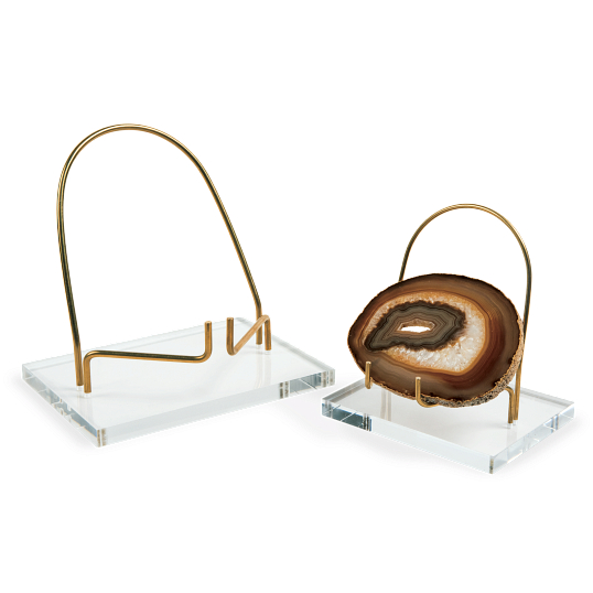 Brass & Acrylic Round Back Display Easel