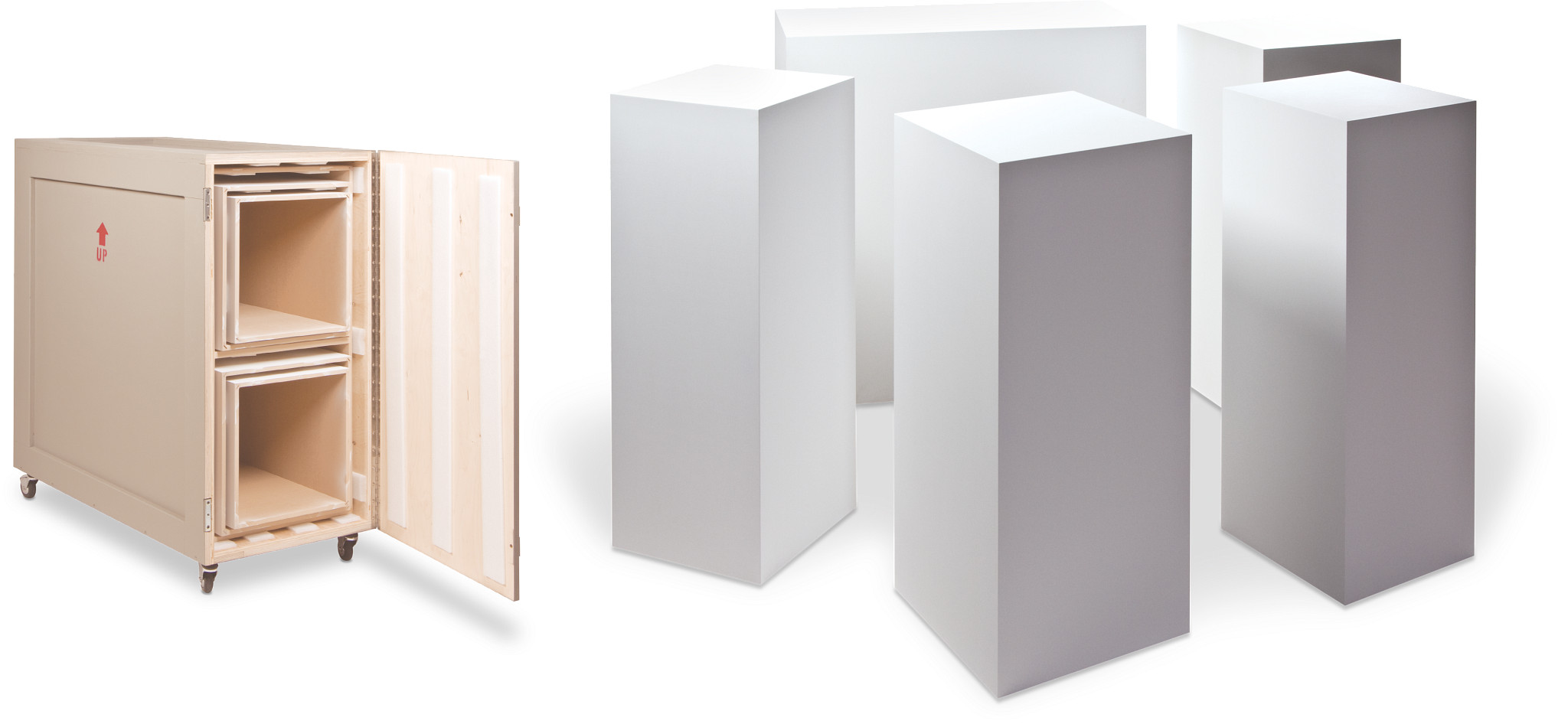 Gaylord Archival® Jewell Primed Nesting Pedestals with Mobile Crate