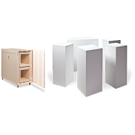 Nesting Exhibit Pedestals with Mobile Crate