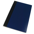 Navy cover with black binding