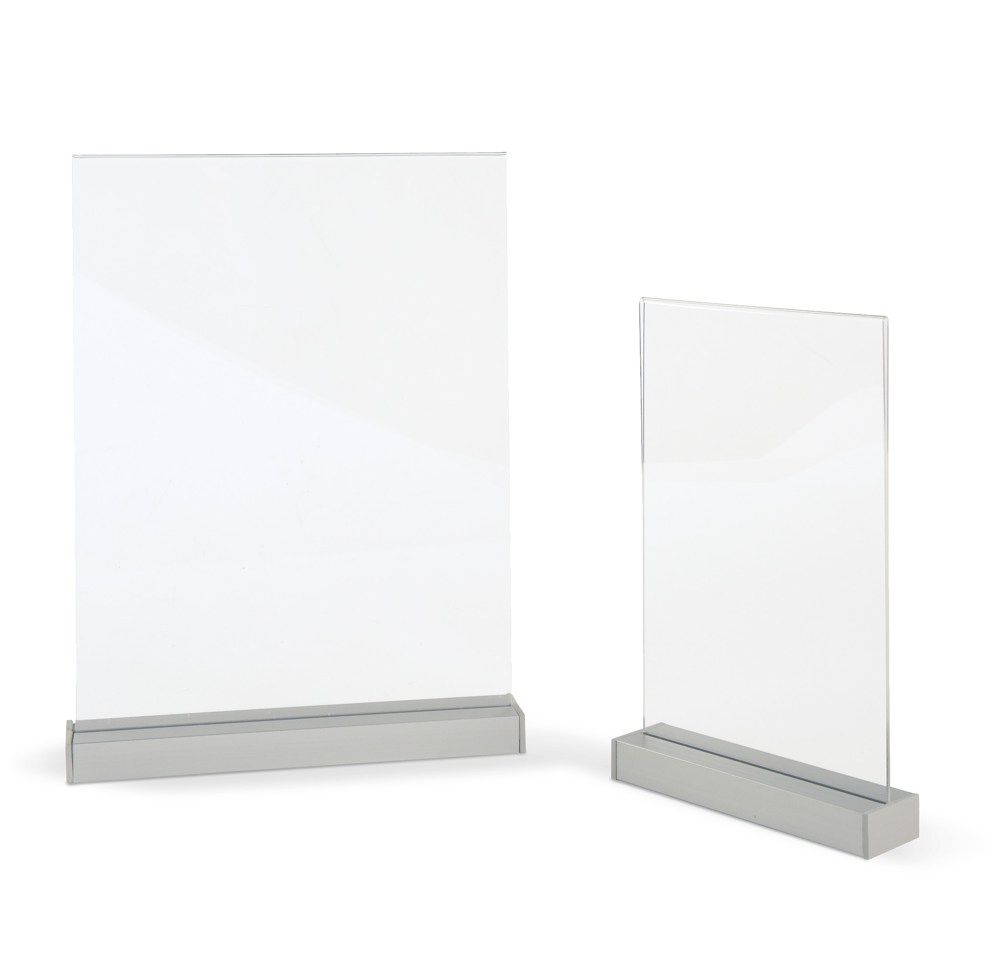 Acrylic Double-Sided Tabletop Sign Holder with Block Base