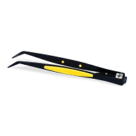 General Tools 6 1/2" Illuminated Tweezers with Serrated Bent Tip