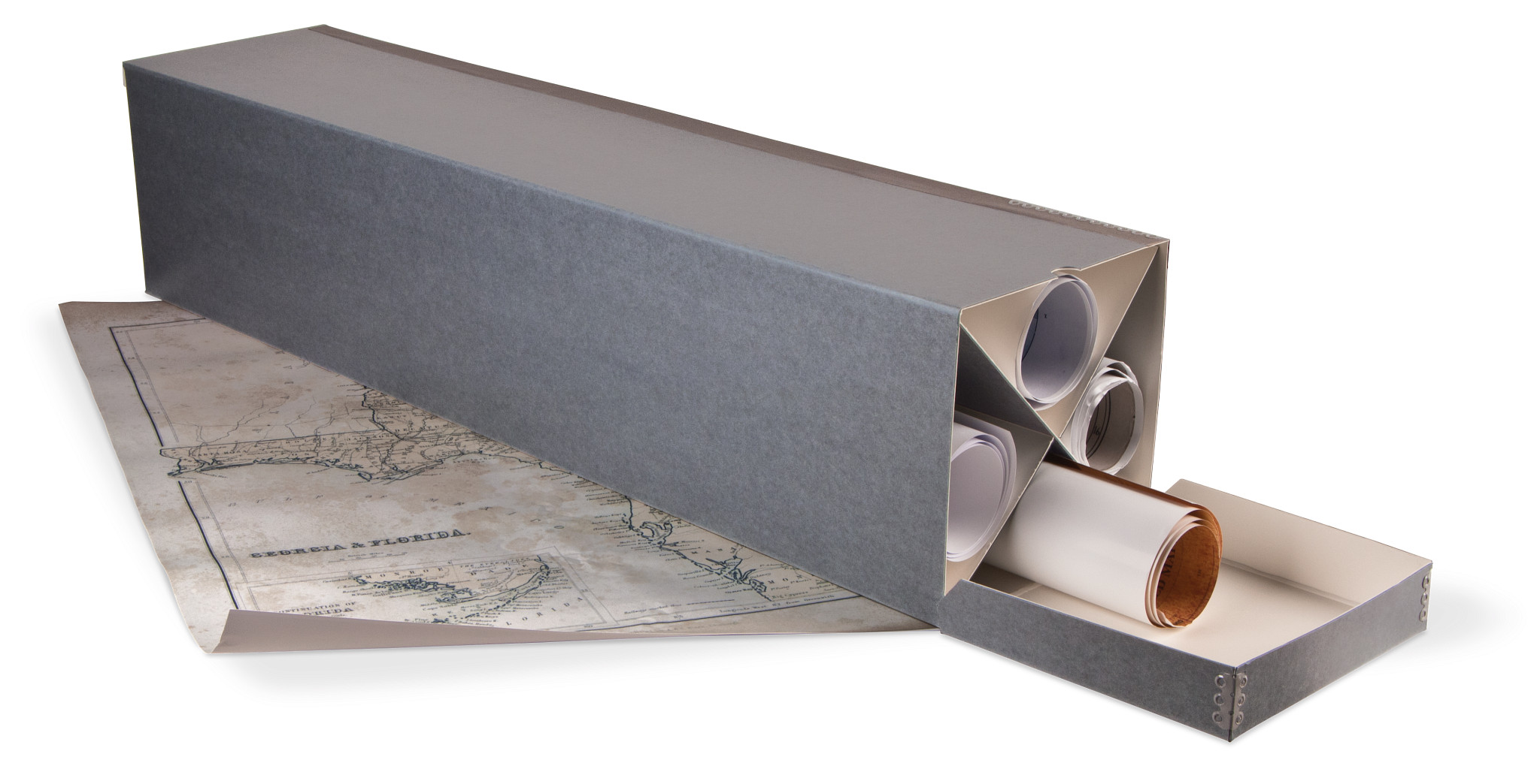 Gaylord Archival® Flip-Top Roll Storage Box with 4 Compartments