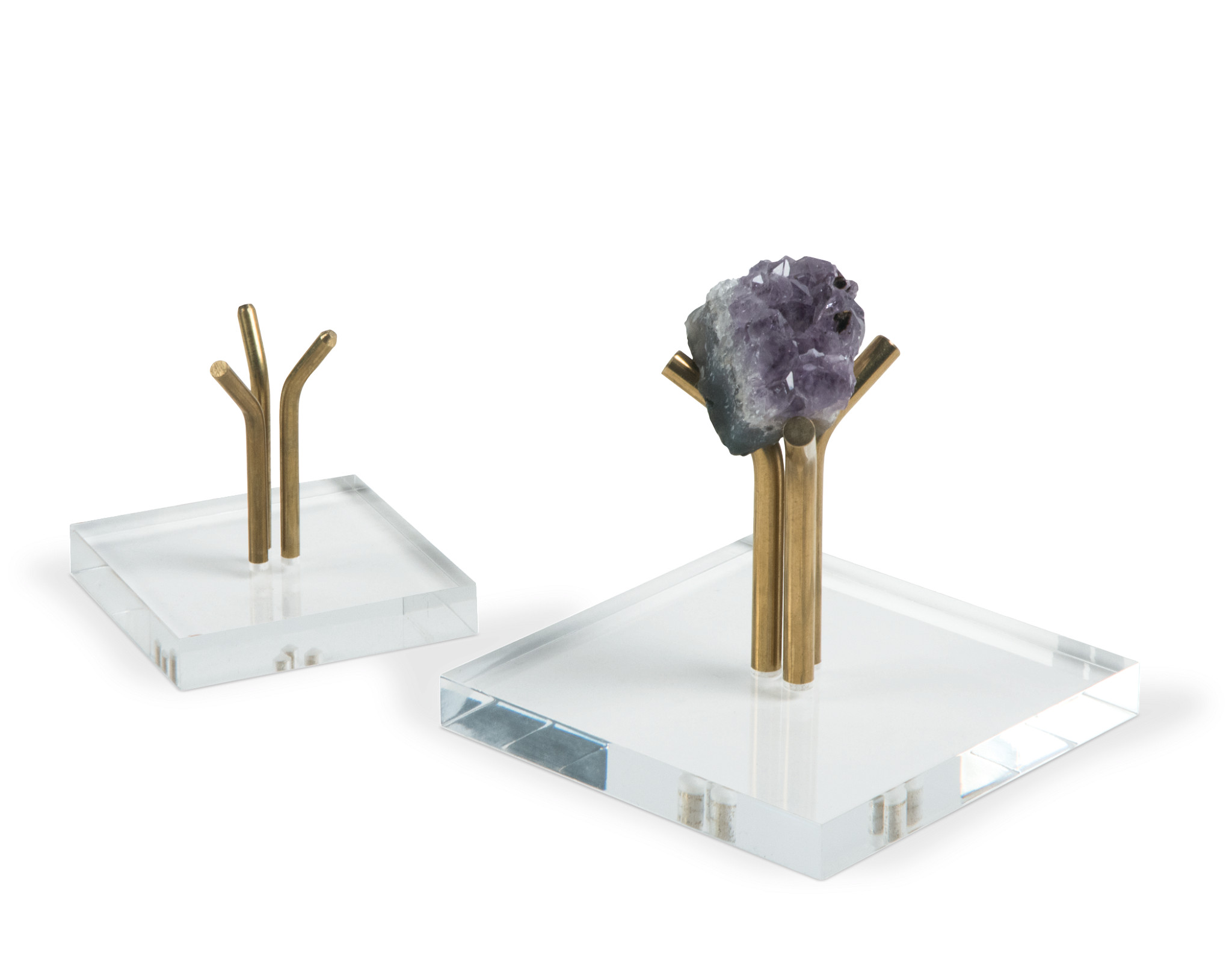 Brass & Acrylic Tri-Pegs Display Base