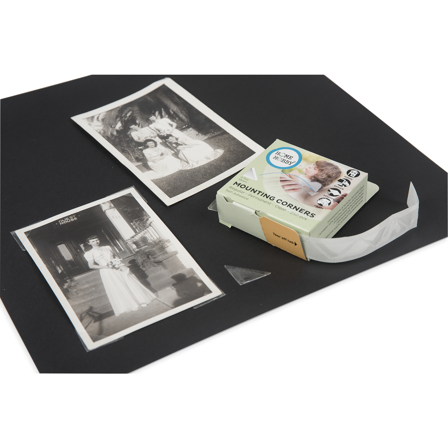 10 Sheets Photo Mounting Corners Self-adhesive Paper Photo Corner