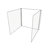 Acrylic Three-Sided Desk Shield