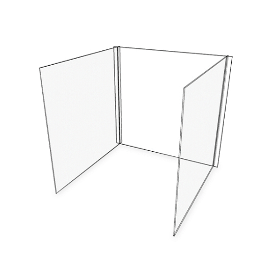 Acrylic Three-Sided Desk Shield