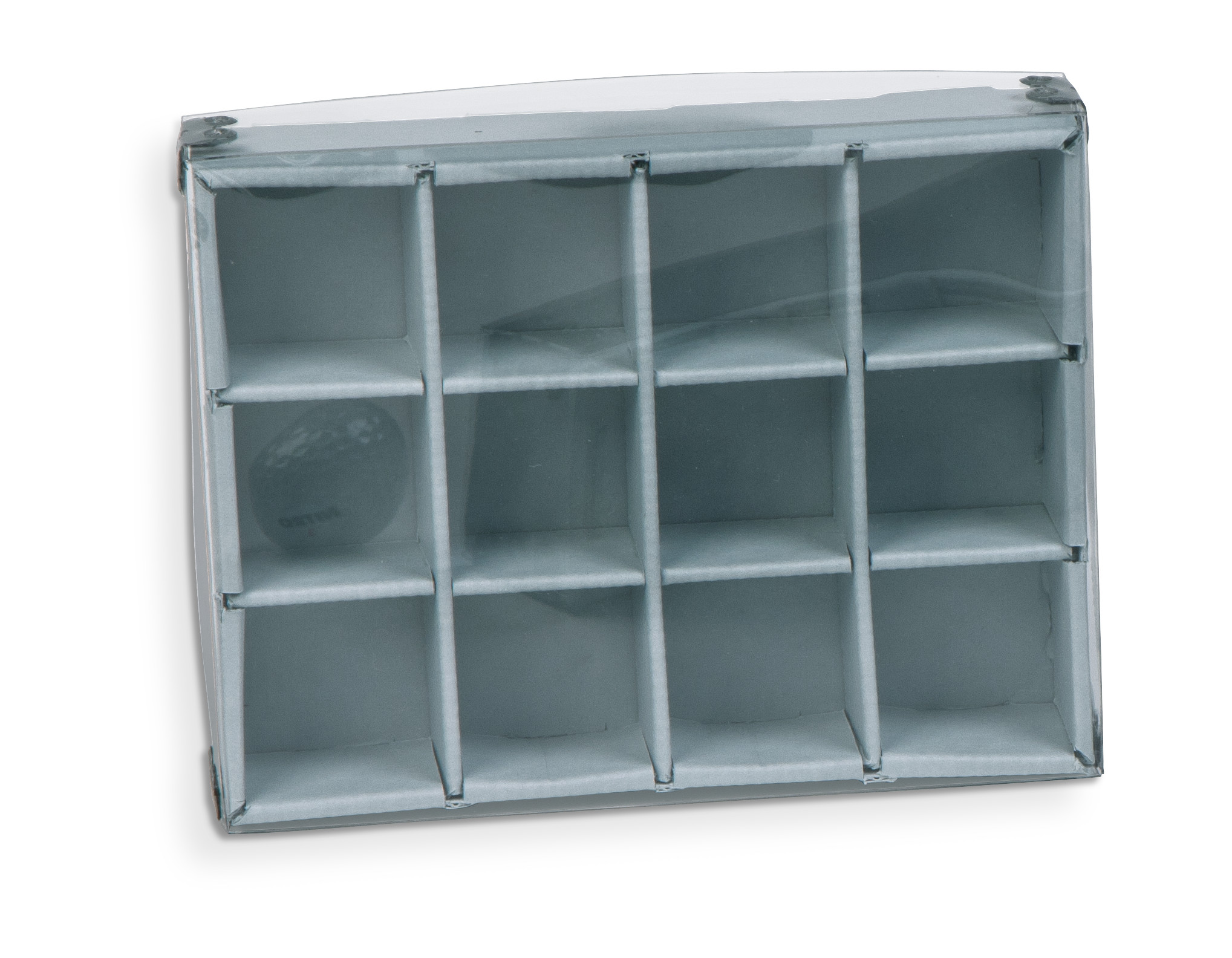 Gaylord Archival® E-flute Clear Lid 12-Capacity Multi-Divider Box