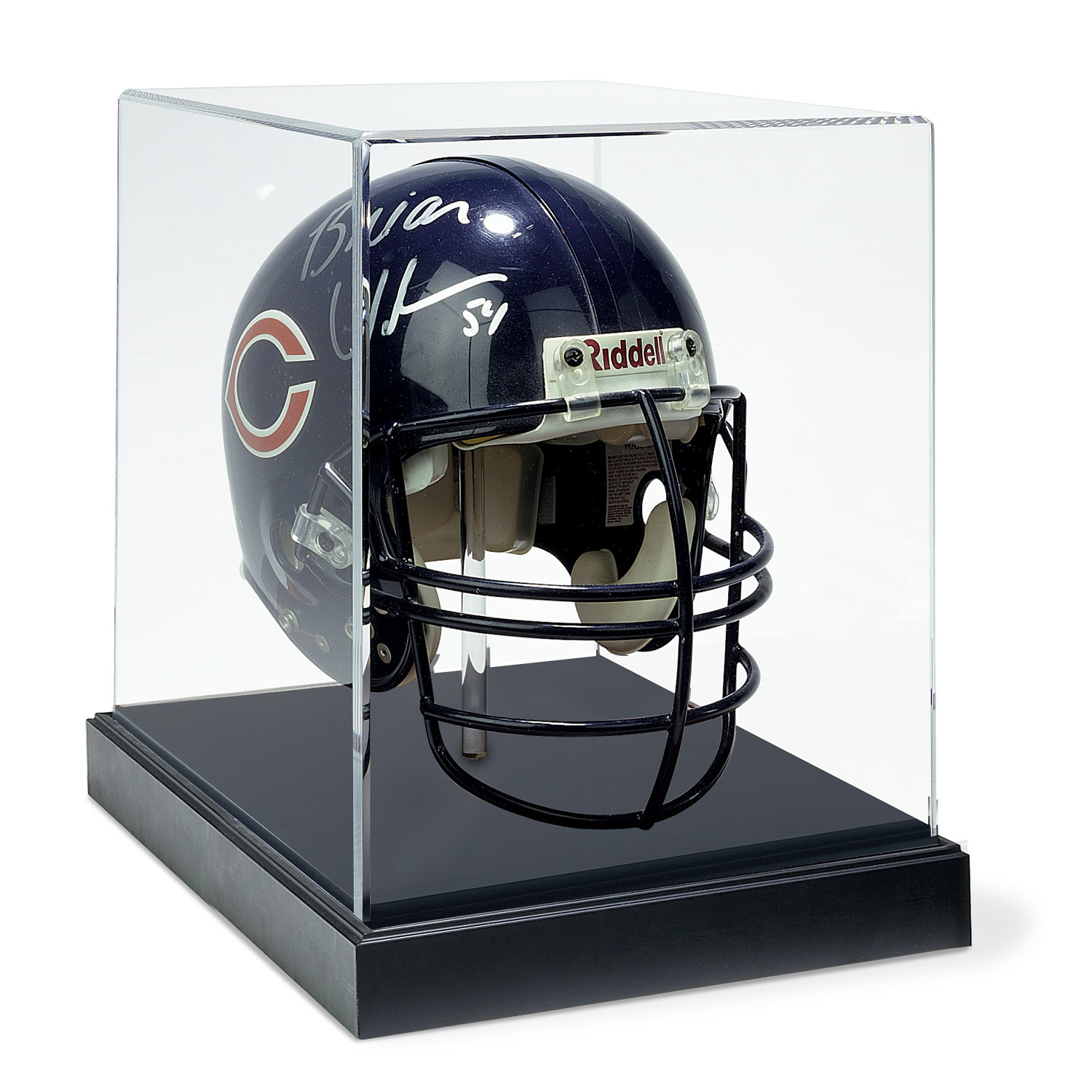 case for vintage football helmet Glass Display Walnut The NFL Shield golden classic logo mini helmet display case comes with a black acrylic base Deluxe Clear Acrylic Football Helmet