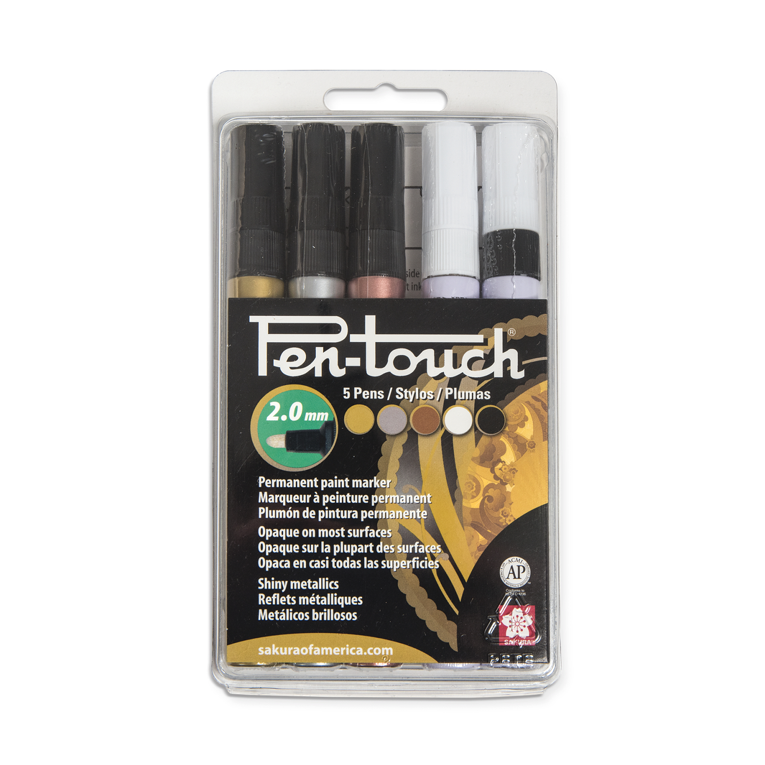 Sakura® PenTouch® Metallic Paint Markers (5-Pack)