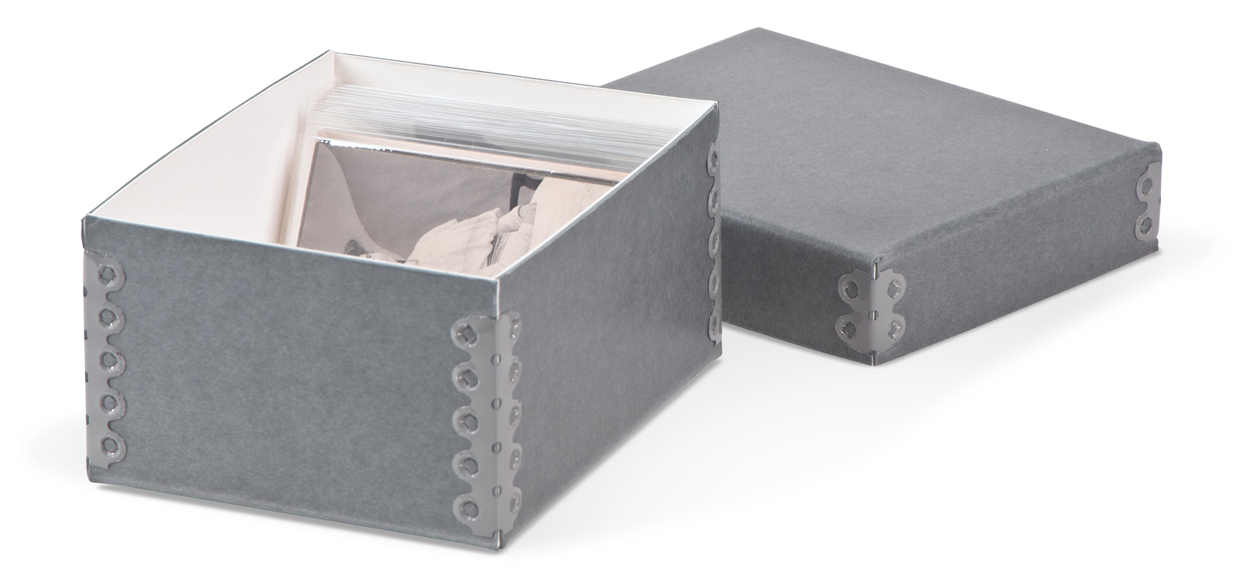 Gaylord Archival® Blue/Grey Barrier Board Carte de Visite Box