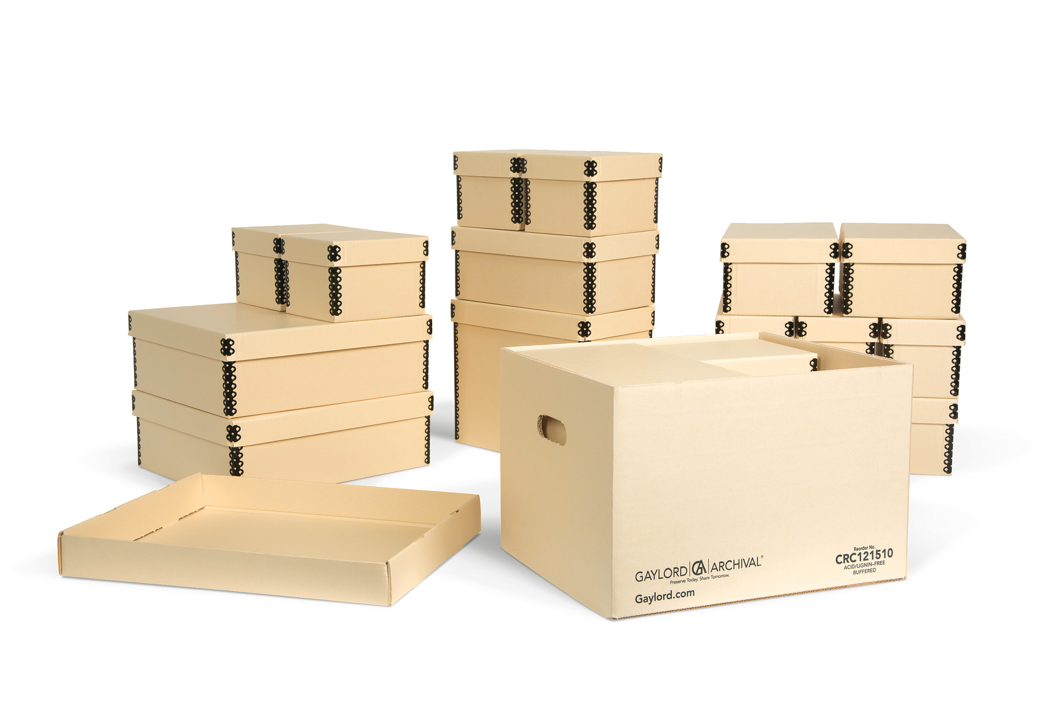 Gaylord Archival® Light Tan Nesting Storage Boxes