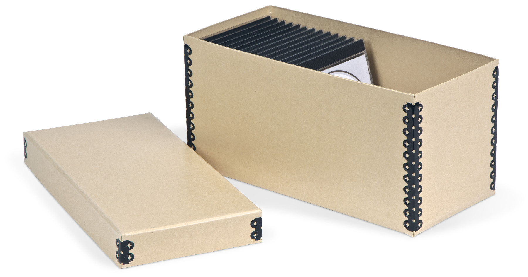 Gaylord Archival® Tan Barrier Board Shallow Lid CD Box