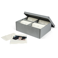 Gaylord Archival&#174; Blue B-flute Shallow Lid High-Capacity Photo Box with Envelopes