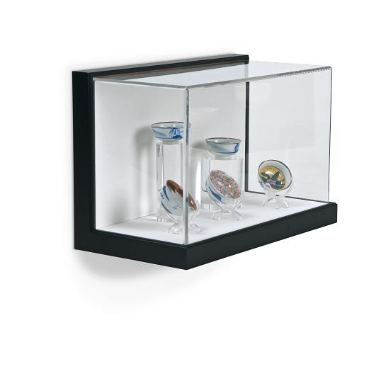 Gaylord Archival&#174; Little Gem Original Black Wall-Mount Exhibit Case with Linen-Wrapped Interior