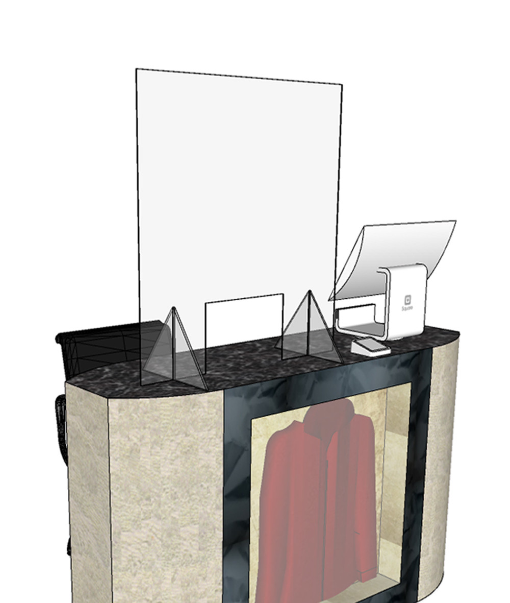 Freestanding Acrylic Countertop Shield