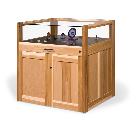 Gaylord Archival&#174; Salina&#153; Glass-Top Hickory Retail Display Cabinet