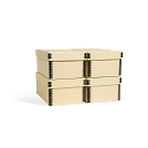 4 3/4H x 6 3/4W x 11 3/4L - Fits 4 (2 levels of 2) in 1 Record Storage Carton. Shown in Light Tan. All boxes sold separately.