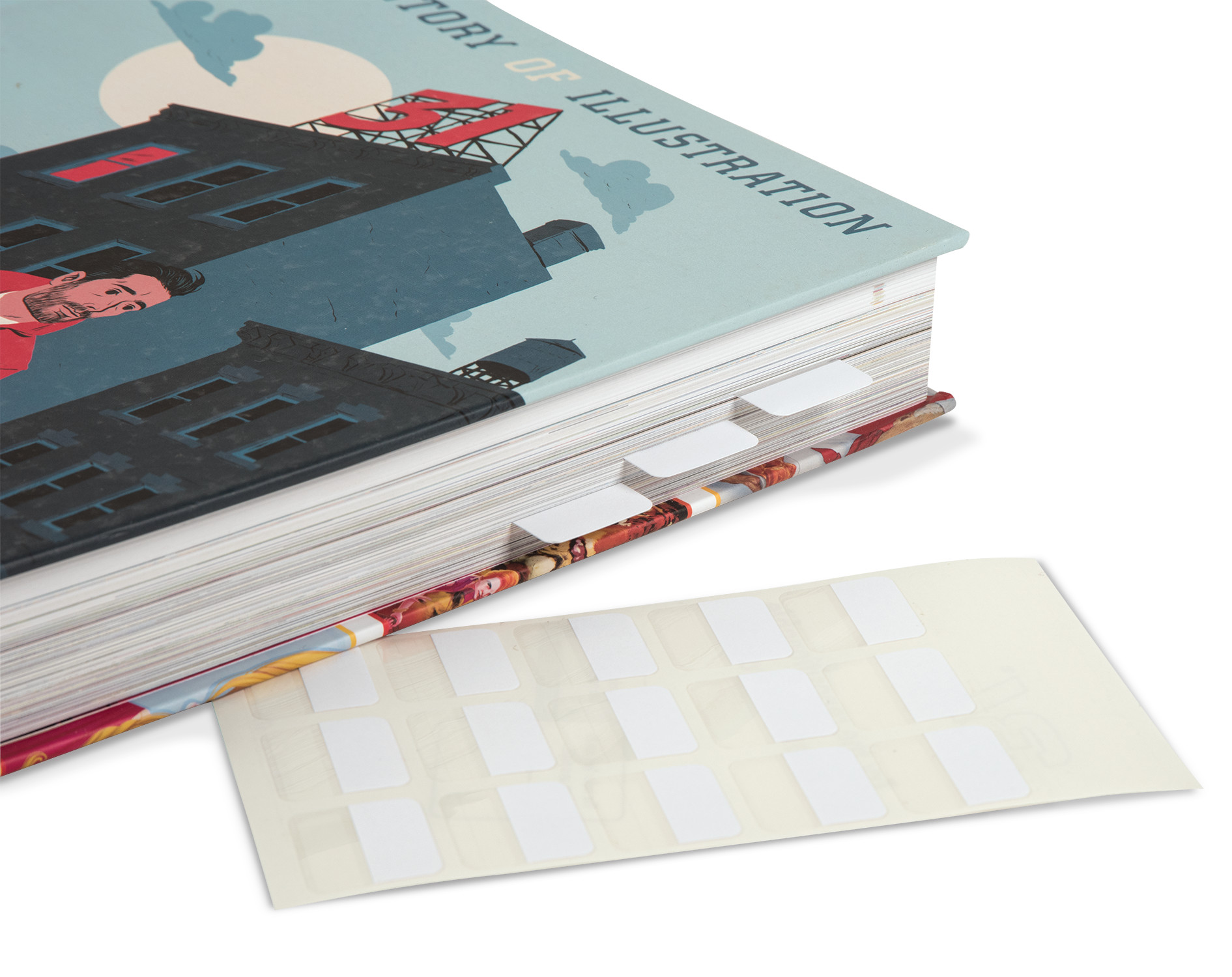 Self-Adhesive White Blank Index Tabs (72-Pack)