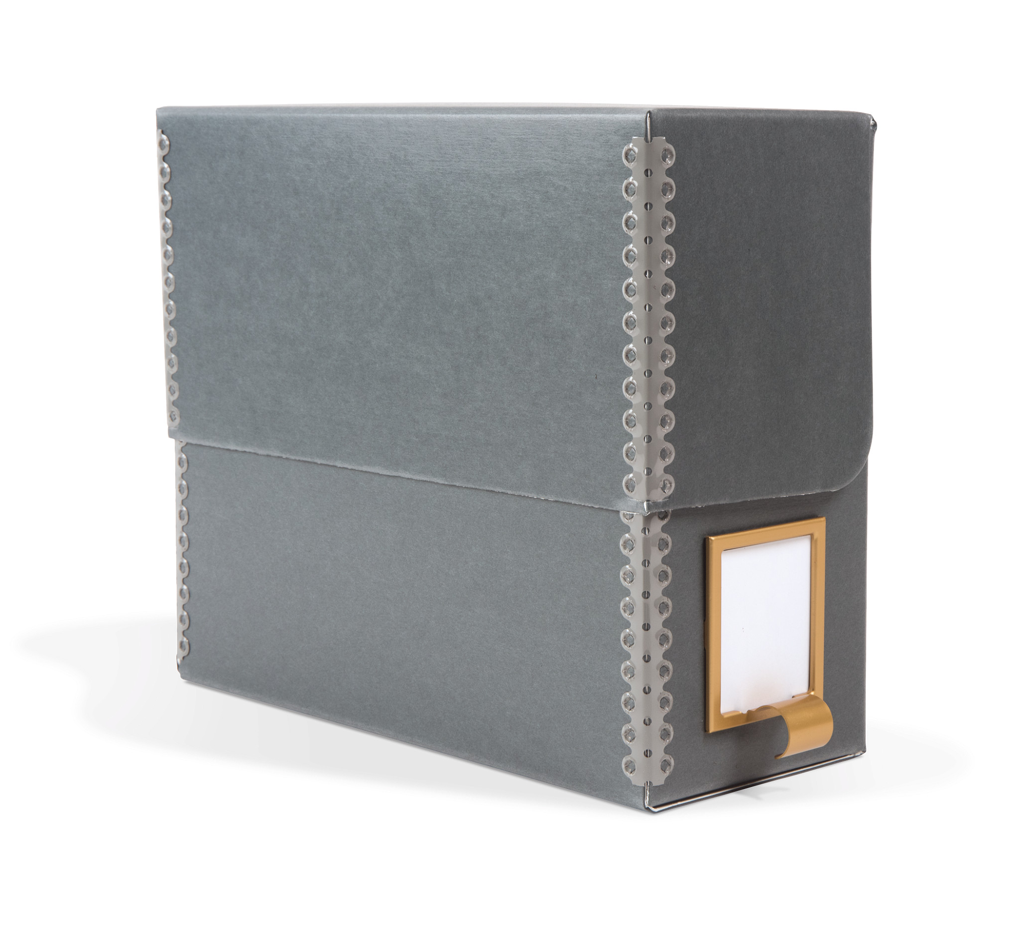 Gaylord Archival® Blue/Grey Barrier Board Flip-Top Document Case with DuraCoat Acrylic Coating and Label Holder</br></br><font color="#2f94ba">40% off while supplies last!</br>Priced as marked. No code needed.</font color>